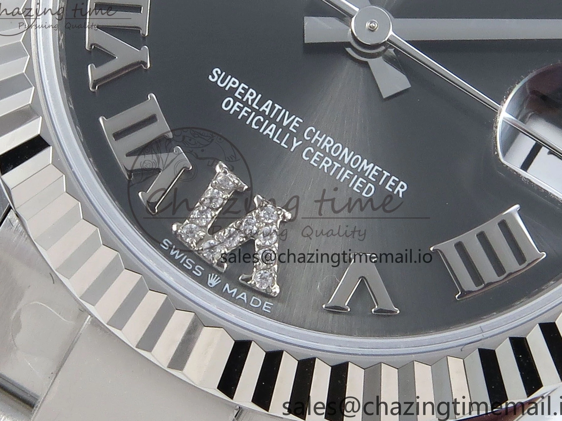 Steel Best 1:1 Diamonds Roman on Dial Bracelet ETA DateJust 904L 2688 Edition ARF Oyster 278274 SS 31 Gray 0308